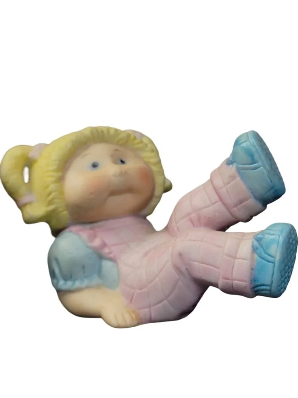 Cabbage Patch Kids Vintage Porcelain Figurines Set 1984 Baby Boy Blond Girl 80s